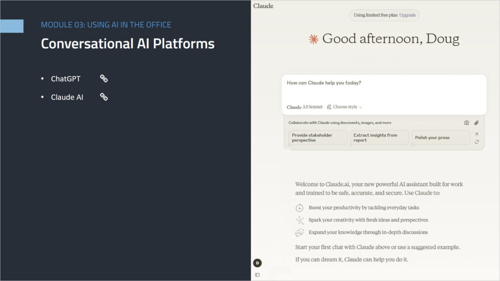 Screenshot for AI course.
