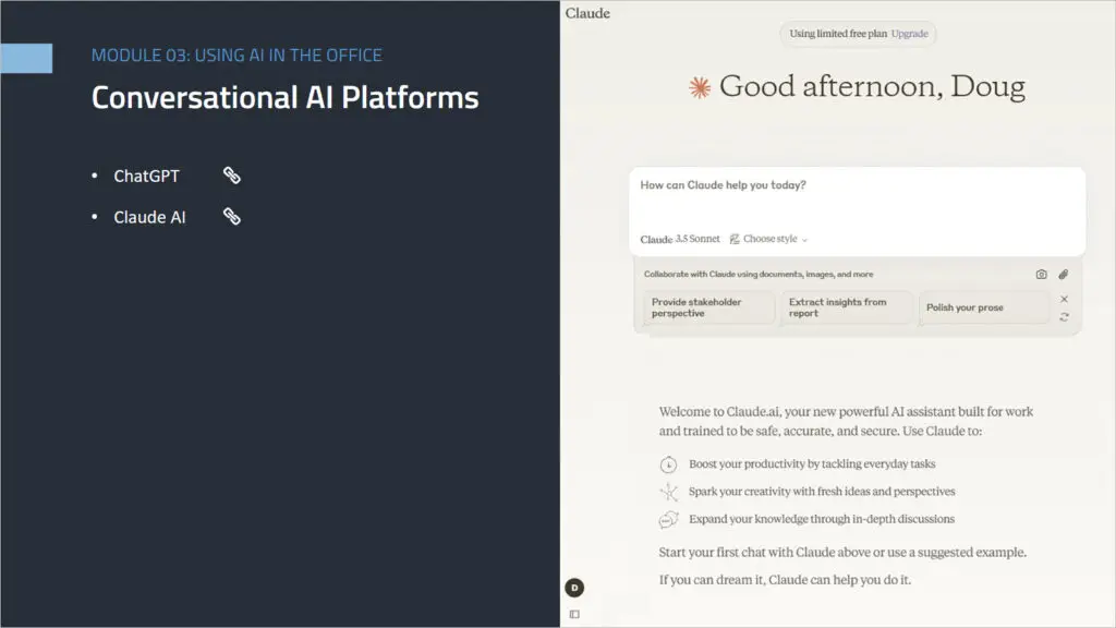Screenshot for AI course.