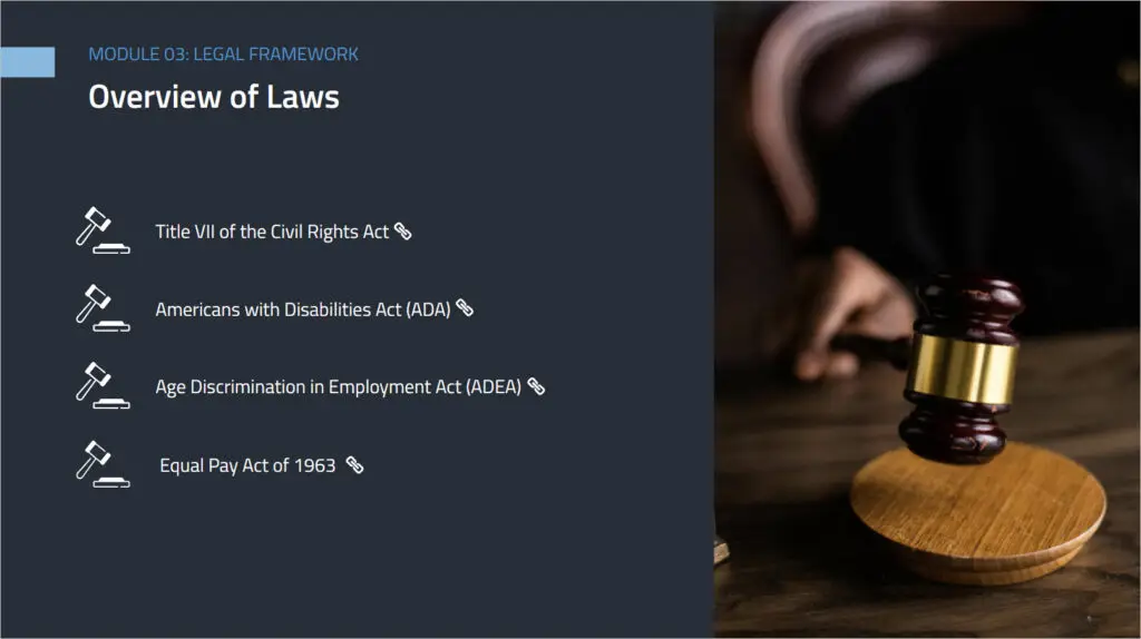 Screenshot of course on Building a Supportive, Inclusive Workplace.