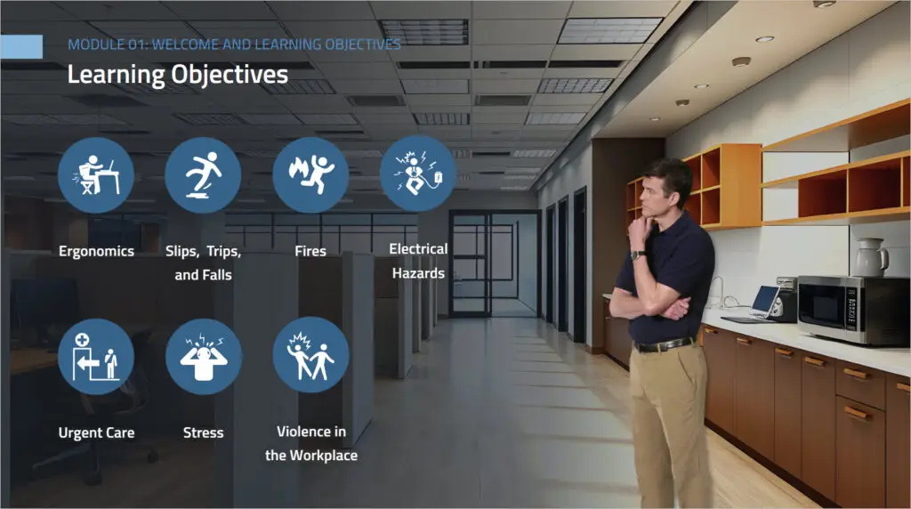 Screenshot 1 for Office Safety Course.