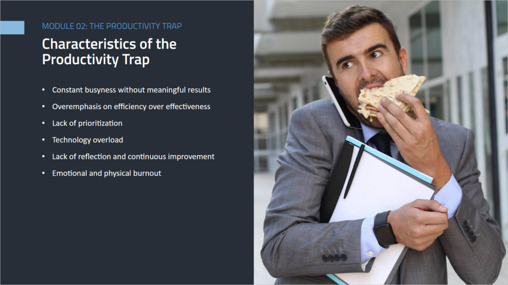 Screenshot 1 for course on Effective Time Management Techniques.
