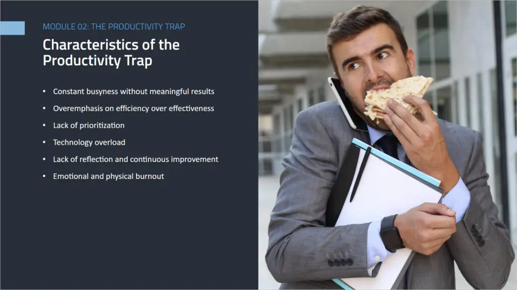Screenshot 1 for course on Effective Time Management Techniques.