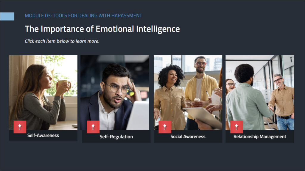 Screenshot of course on Anti-Harassment.