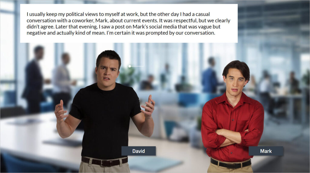 Screenshot of course on Anti-Harassment.