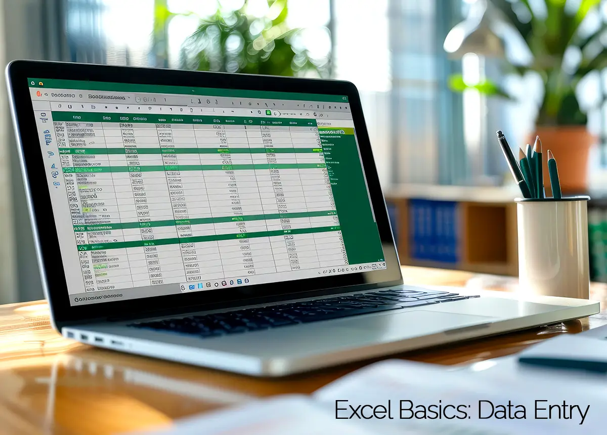 Laptop showing Excel Spreadsheet.