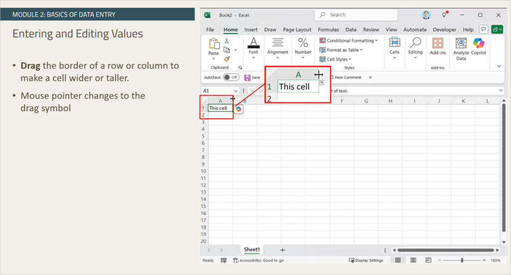 Screenshot one showing Excel table.