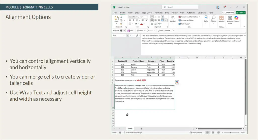 Screenshot four showing Excel table.