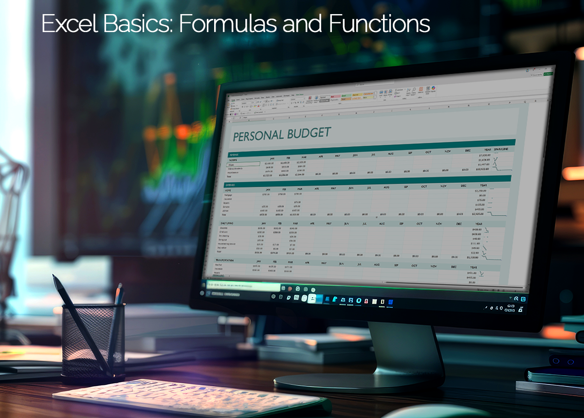 Desktop Monitor showing financial information in Excel Sheet.