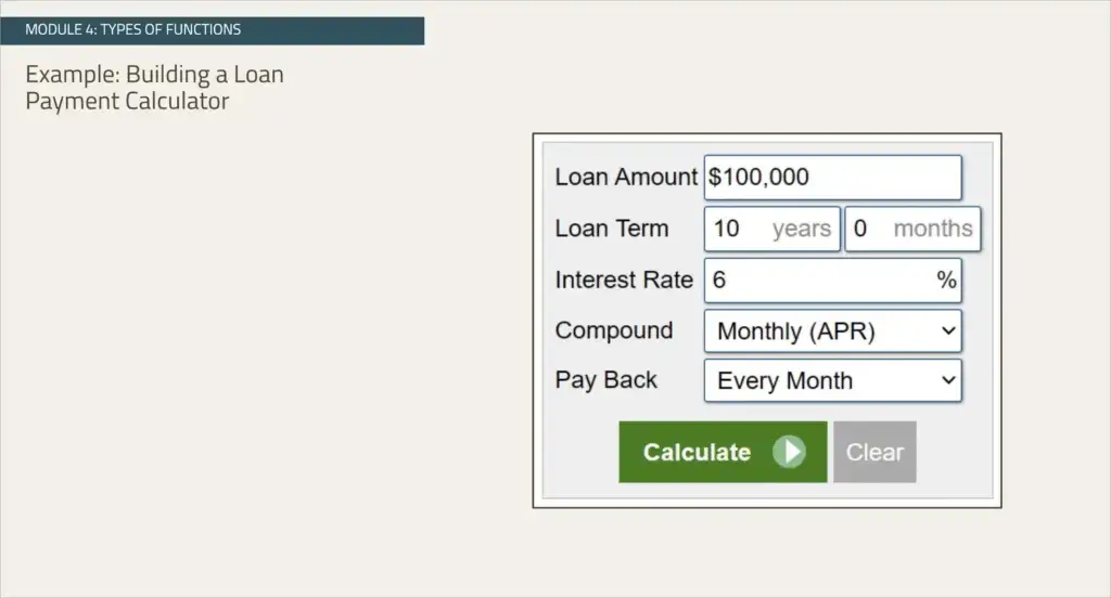 Screenshot Three of Excel Formulas and Functions course.