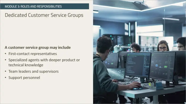 Screenshot four for course: Establishing a System for Managing Customer Complaints.