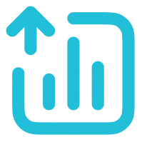 Vector of chart with up arrow.