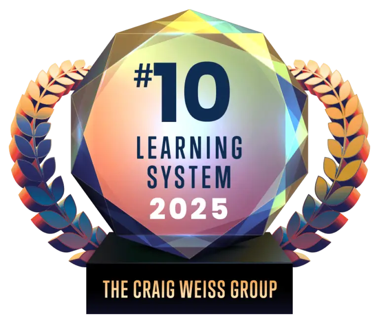 award from The Craig Weiss Group for top 10 Learning System for year 2025.