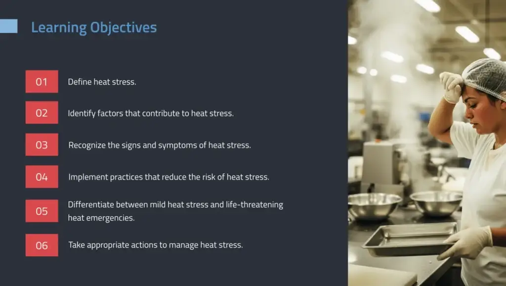 Heat Related Illness course screenshot one.